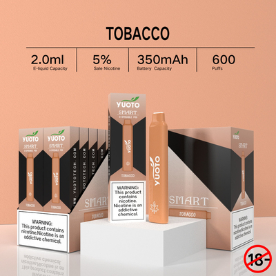 2022の新しい来る多数のフルーツのような味Yuotoスマートな600は使い捨て可能なVapeのペン5%のニコチンの吹く