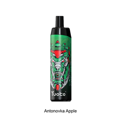アップルフレーバー 使い捨て Vape 5000 パフ E タバコ メッシュコイル付き 14ml E-Liquid 650mAh バッテリー