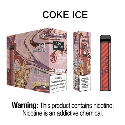 Yuoto xXL 電子たばこスティック 2500パフ 使い捨て Vape Coke Ice 7ml スタイリッシュな外観