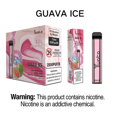 Best Electronic Cigarette 2022 Yuoto XXL 2500 Puffs Guava Ice 非充電式 1200mAh バッテリー