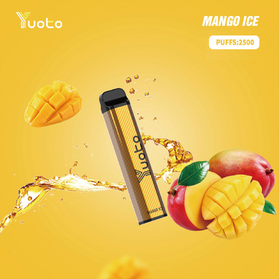 Yuoto xxl 2500 Puffs Disposable Vape Pod Mango ice Flavor 7ml Ejuice 1200mAh バッテリー 中国工場から