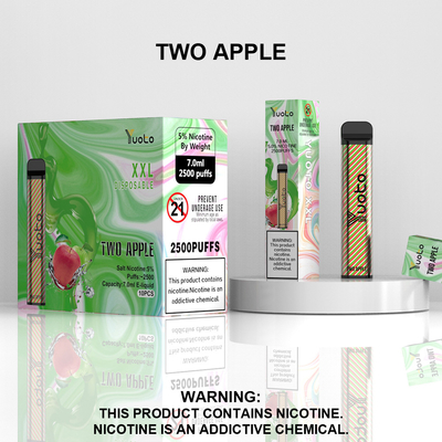 2500 パフ使い捨て可能な Vape ポッド ピーチ フレーバー Yuoto XXL コイル 7ml Ejuice 1200mAh バッテリー中国工場から
