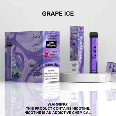 2500 パフ使い捨て可能な Vape ポッド ピーチ フレーバー Yuoto XXL コイル 7ml Ejuice 1200mAh バッテリー中国工場から