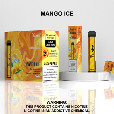 2500 パフ使い捨て可能な Vape ポッド ピーチ フレーバー Yuoto XXL コイル 7ml Ejuice 1200mAh バッテリー中国工場から