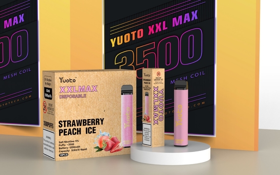 ストロベリーピーチアイスフレーバー Yuoto XXL Max 3500 Puffs Electric Vape Pen with Mesh Coil