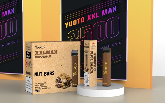 オリジナル Yuoto E タバコ気化器デバイス XXL 最大 3500 パフキットキャラメルピーナッツ