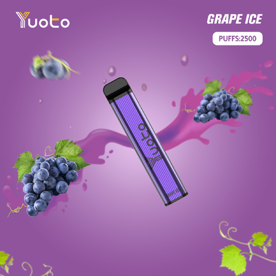 Yuoto 2500 Puffs Flavors Vaporizer Pen Kit 23フレーバー 5% 1200 mAh バッテリー 使い捨て Mongo Ice インドで人気