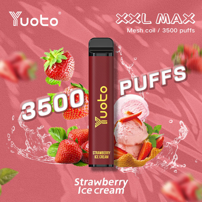 Yuoto XXL 最大 3500 パフ 使い捨て Vape Pen Shisha Hookah Vaporizer with 9ml E-Liquid 1200mAh Battery Mesh Coil