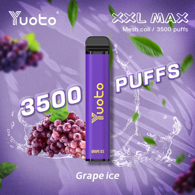5% 2%のニコチンXXL MAX 3500は使い捨て可能なVapeのブドウの氷の網のコイルYuoto吹く