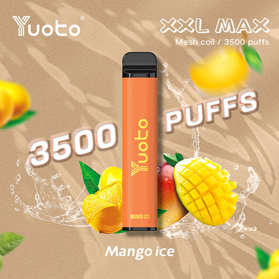 3500パフXXL MAX新しいYuoto使い捨て可能なVapeのマンゴの氷の網は5% 2%のニコチンを巻く