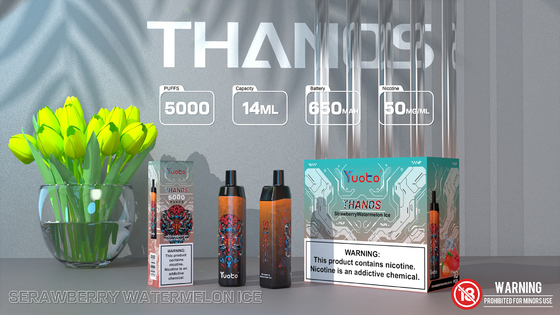 網のコイル再充電可能なEのタバコ、Yuoto Thanos 5000は14ML 650mAhタイプCとの吹く
