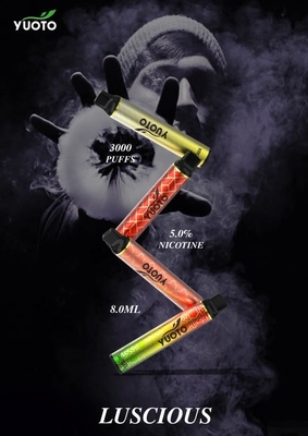 中国米国イギリスのサウジ普及したVape Yuotoの甘美な3000パフ8ml使い捨て可能なVape 5%のニコチンの塩