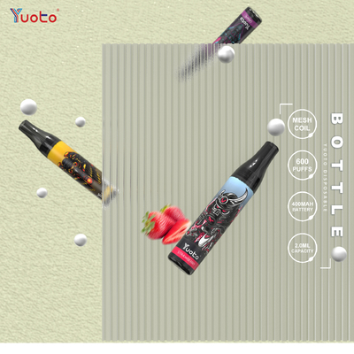 600パフのVapeのびん2%Nic 2ml 400mAhの網のコイルのVapeの使い捨て可能なフルーツの味Ecigarette