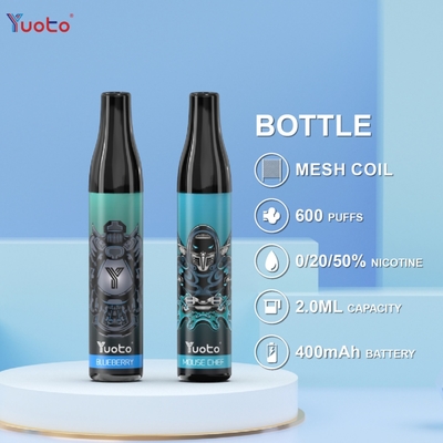 YUOTOのびん600のパフの使い捨て可能なVapeのポッドのブルーベリー2ml 20mg 400mAh電池TPDイギリス