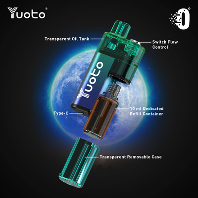 メッシュコイル YUOTO 一回使用型vape 調整可能な空気流 ニコチン強度 0% 2% 5%