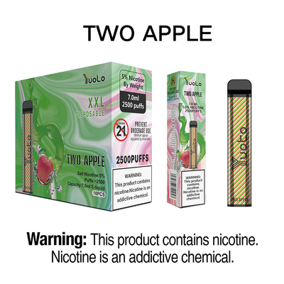 Xxl 2500puff YUOTO Disposable Vapeの7ml容量使い捨て可能なeのcig