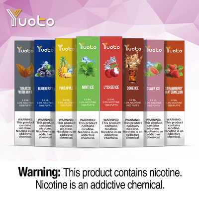 Yuotoのブランド-1500puffsの使い捨て可能な注文の使い捨て可能なvapes 23の味900mAh 5.0mlの電子蒸発器のパフ棒vape