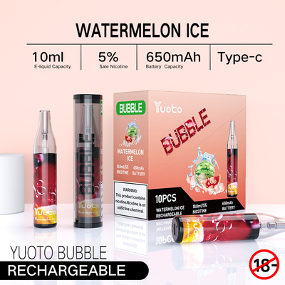 Yuoto Bubble Disposable Vape Kit 4000 Puffs 10mlの再充電可能なタイプc 650mAh