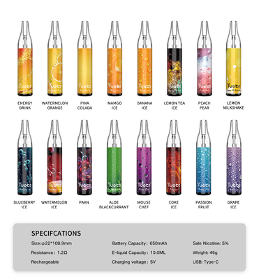 Yuoto Bubble Disposable Vape Kit 4000 Puffs 10mlの再充電可能なタイプc 650mAh