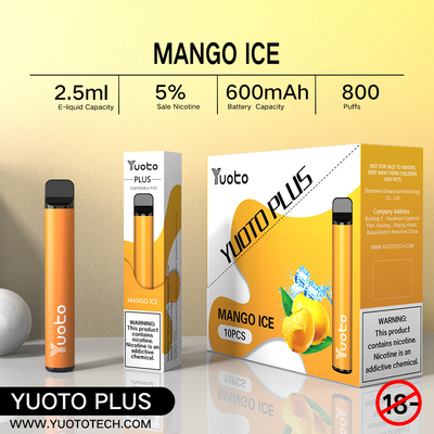 Yuoto Plus 800 Puffs E Cigarette 32g 11 Mixed Flavor Blueberry Raspberry Strawberry
