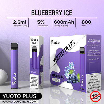 Yuoto Plus 800 Puffs E Cigarette 32g 11 Mixed Flavor Blueberry Raspberry Strawberry