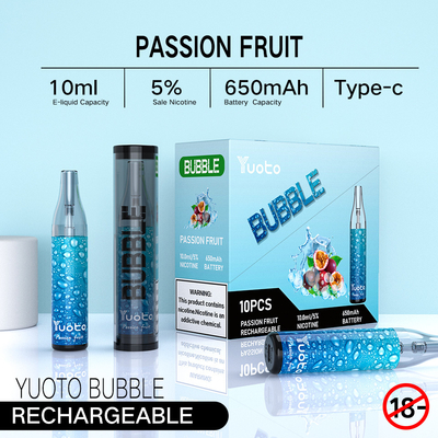 中国Yuotoの泡4000puffs 10ml 650mah再充電可能なyuotoの使い捨て可能なvapeのポッドの元の工場はコイルを一致させる