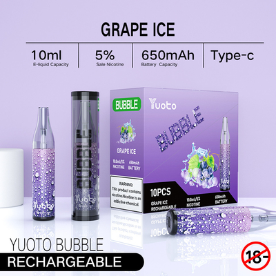 使い捨て可能なvapeがコイルの非分離を一致させるYuotoの泡4000puffs 650 mah 10ml再充電可能なyuotoはよじ登を導いた