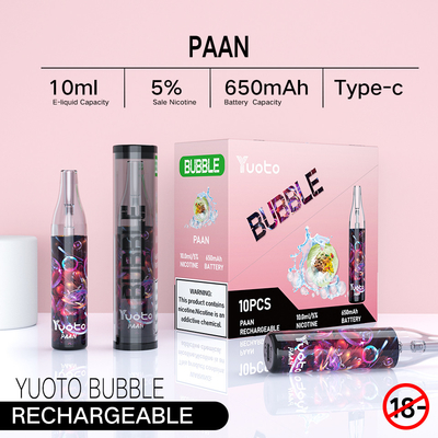 非Yuotoの泡4000puffs 650 mah 10ml網のコイルの使い捨て可能で再充電可能なvapeの分離のpinaのcoladaのecigの蒸気