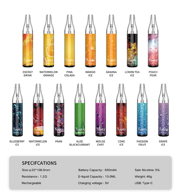 非Yuotoの泡4000puffs 650 mah 10ml網のコイルの使い捨て可能で再充電可能なvapeの分離のpinaのcoladaのecigの蒸気