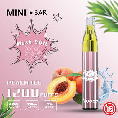 YUOTOのMinibar 1200は使い捨て可能なVape 15の味Eジュース4.0ml電池650mAh吹く