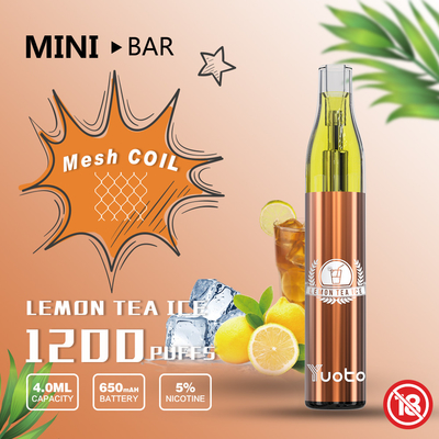 YUOTOのMinibar 1200は使い捨て可能なVape 15の味Eジュース4.0ml電池650mAh吹く