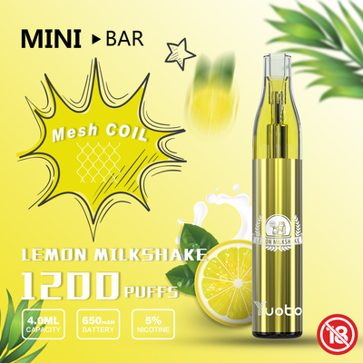 YUOTOのMinibar 1200は使い捨て可能なVape 15の味Eジュース4.0ml電池650mAh吹く