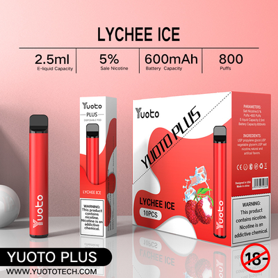 Yuoto 800は2.5 MLの11の味のOrigal区域のVape容量ジュース吹く