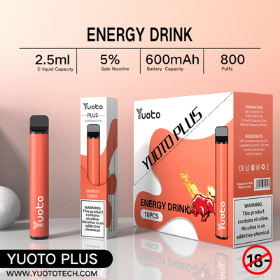 Yuoto 800は2.5 MLの11の味のOrigal区域のVape容量ジュース吹く