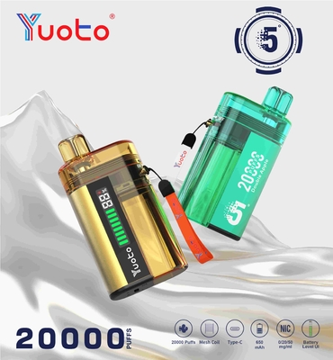 Yuoto 20000は透明なオイルタンクで使い捨てのvapeを吸い込みます